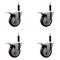 Service Caster 4'' SS Maroon Poly Swivel 3/4'' Expanding Stem Caster Set Total Lock Brake, 4PK SCC-SSEXTTL20S414-PPUB-MRN-34-4 - alternate 1